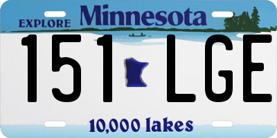 MN license plate 151LGE
