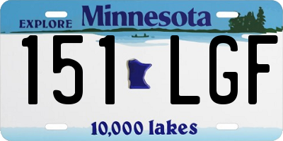 MN license plate 151LGF