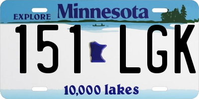 MN license plate 151LGK
