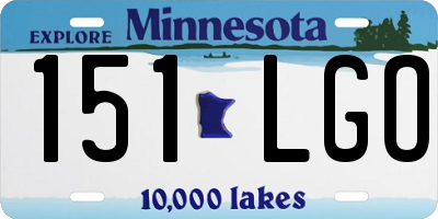 MN license plate 151LGO