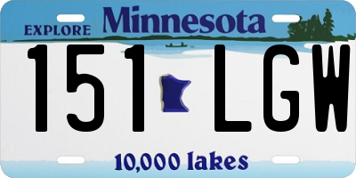 MN license plate 151LGW