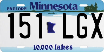 MN license plate 151LGX