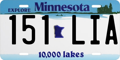 MN license plate 151LIA