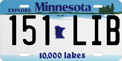 MN license plate 151LIB