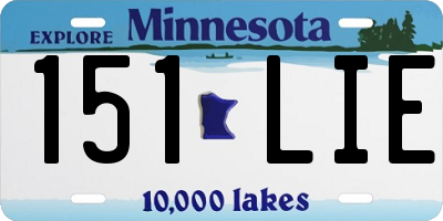 MN license plate 151LIE