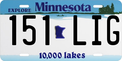 MN license plate 151LIG