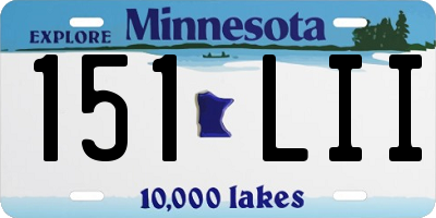 MN license plate 151LII