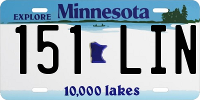 MN license plate 151LIN
