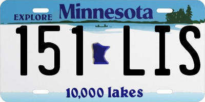 MN license plate 151LIS