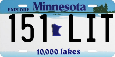 MN license plate 151LIT