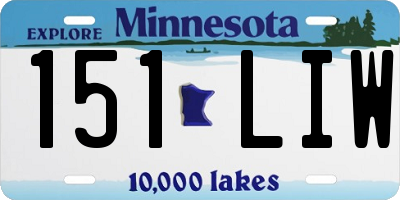 MN license plate 151LIW