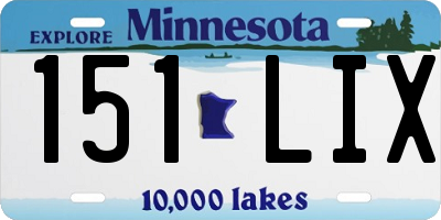 MN license plate 151LIX