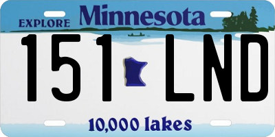 MN license plate 151LND