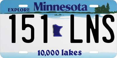 MN license plate 151LNS