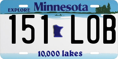 MN license plate 151LOB