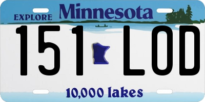 MN license plate 151LOD