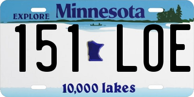 MN license plate 151LOE