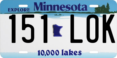 MN license plate 151LOK
