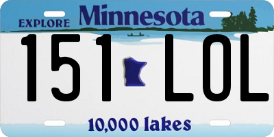 MN license plate 151LOL