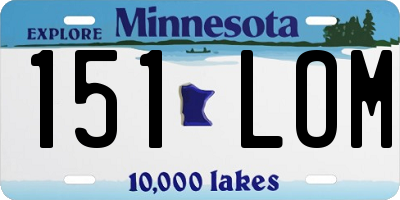 MN license plate 151LOM