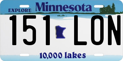 MN license plate 151LON