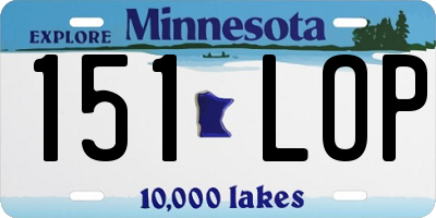 MN license plate 151LOP