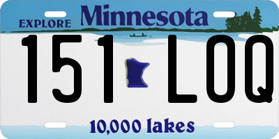 MN license plate 151LOQ