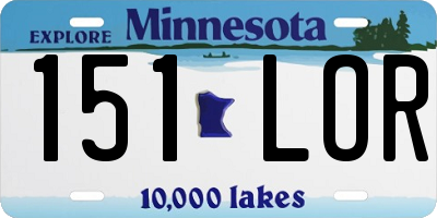 MN license plate 151LOR