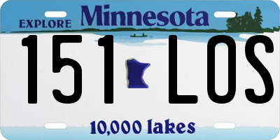 MN license plate 151LOS