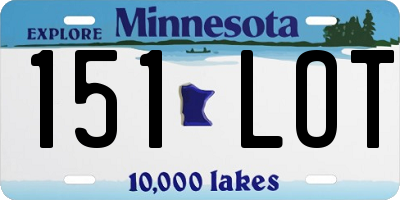 MN license plate 151LOT