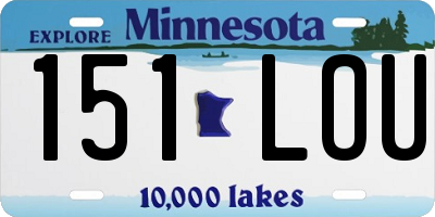 MN license plate 151LOU