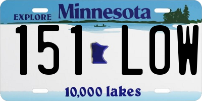 MN license plate 151LOW