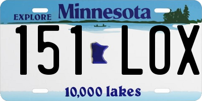 MN license plate 151LOX