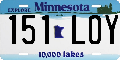 MN license plate 151LOY