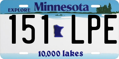 MN license plate 151LPE