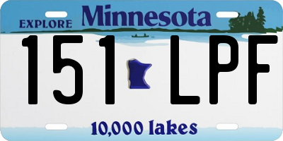 MN license plate 151LPF