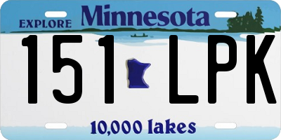 MN license plate 151LPK