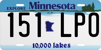 MN license plate 151LPO