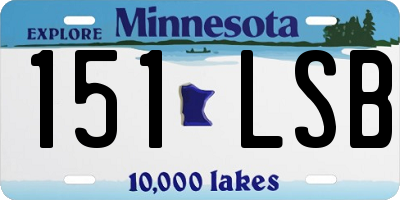 MN license plate 151LSB