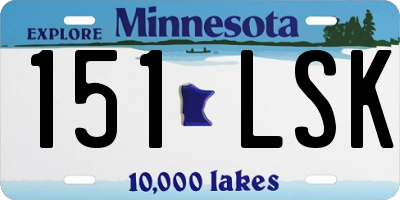 MN license plate 151LSK