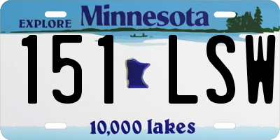 MN license plate 151LSW