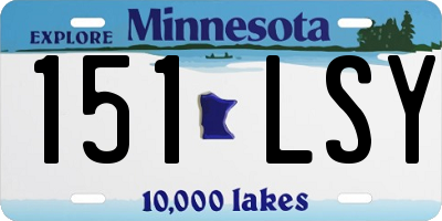 MN license plate 151LSY