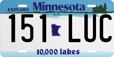 MN license plate 151LUC