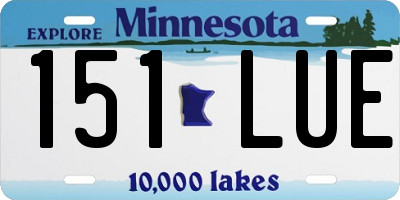 MN license plate 151LUE