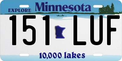 MN license plate 151LUF