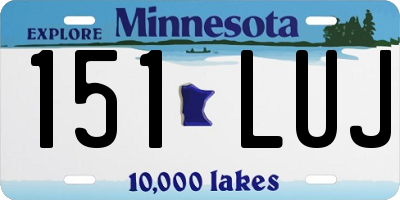 MN license plate 151LUJ