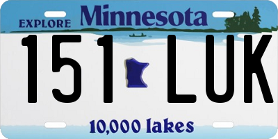 MN license plate 151LUK