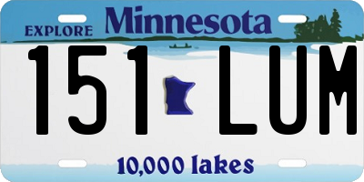 MN license plate 151LUM
