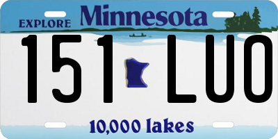 MN license plate 151LUO