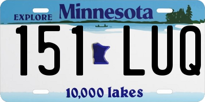 MN license plate 151LUQ